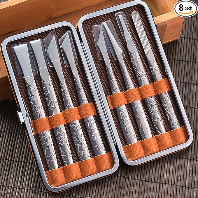 Callus Remover for Feet,8PCS Pedicure Knife,Corn Removers for Feet,Callus Remover,Foot File Pedicure Set, with Storage Box