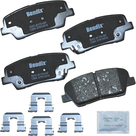 Bendix Priority1 CFC1284 Ceramic Rear Brake Pads for Select Models Hyundai Entourage, Genesis, Genesis Coupe, Santa Fe Sport, Kia Borrego, K900, Sedona, Sedona