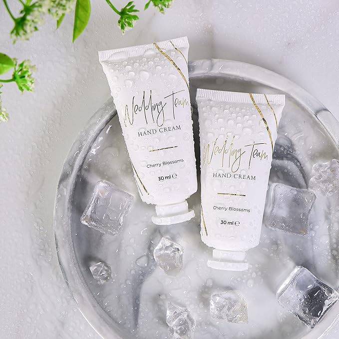 Pop Fizz Designs Wedding Team Hand Cream | Bridesmaids Proposal Gifts | Will You Be My Bridesmaid? | Bridal Shower Favors | Marble| 10 Pack