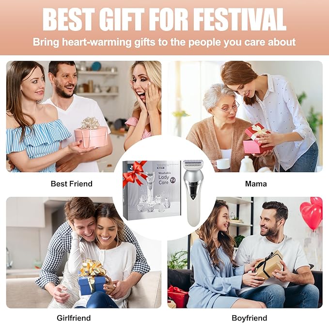 Pluxy Epil Pro 3.0 Women Face Epilator, Pluxy 7-in-1 Portable Design Facial Epilator, Facial Hair Removal for Women & Men, Waterproof Facial Shaver for Ears, Nose, Eyebrow, Body