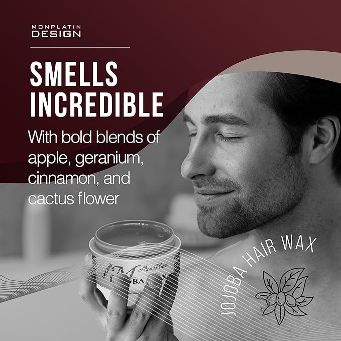 Mon Platin Professional Hair Wax - 150 ml Moisturizing Grooming Wax for Men's Wet and Shiny Look Styling with Jojoba Oil Essence and Pure Water for Scalp Enrichment