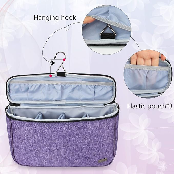 Teamoy Travel Storage Bag Compatible with Dyson Airwrap Styler, Portable Travel Organizer for Airwrap Styler and Attachments, Purple