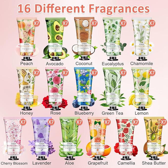 112 Pack Moisturizing Hand Cream Set, Mothers Day Gifts, Bulk Hand Lotion Travel Size for Dry Cracked Hands, Mini Hand Cream for Teacher Appreciation Gifts, Nurses Week Gifts and Bridal Shower Gifts