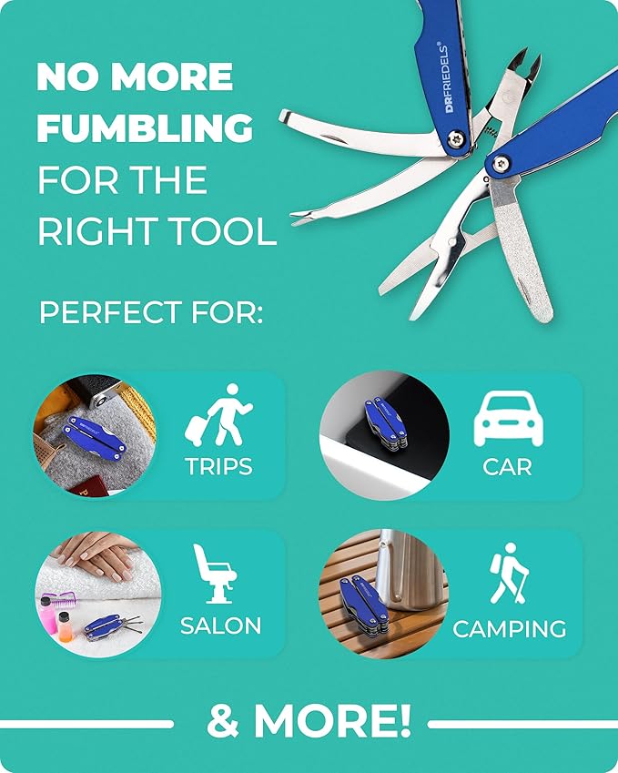 Manicure and Pedicure Kit - 9 in 1 Professional Manicure Set For Women & Men with Cuticle Trimmer, Cuticle Remover, Cuticle Pusher - Nail Techs & Nail Lovers’ Manicure Set Professional by DrFriedels