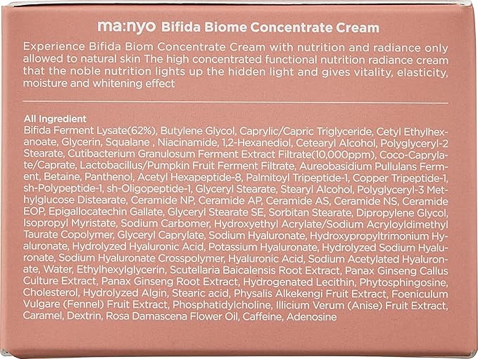 ma:nyo Bifida Biome Concentrate Cream Facial Moisturizing Cream with Hyaluronic Acid, Ceramide, for Women Skin Care, Natural Korean Skin care 1.69 fl oz (50ml)