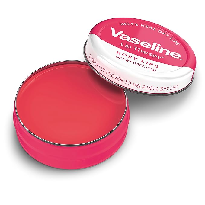 Vaseline Lip Therapy Lip Balm Tin, Rosy Lips, 0.6 Ounce