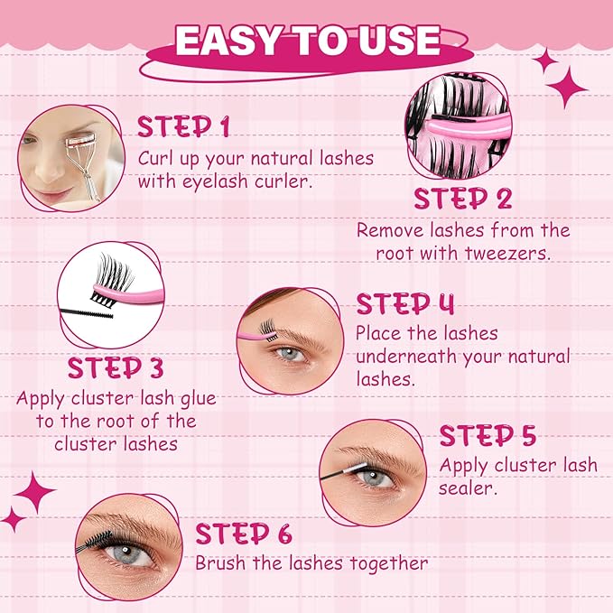 Lash Clusters 144 Pcs Individual Lashes Zero Touch Cluster Lashes DIY Lash Extension Eyelash Clusters Ultra Soft Wispy Lashes Super Thin Band Soft & Comfortable(Flutter-D-10-18 mix)