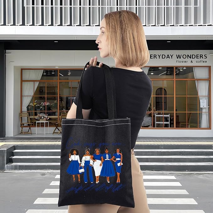 WZMPA Sorority Zeta Cosmetic Makeup Bag Finer Women Gift God Says You Are Sorority Makeup Zipper Pouch Bag Zeta Paraphernalia (God Says Zeta T-BL)