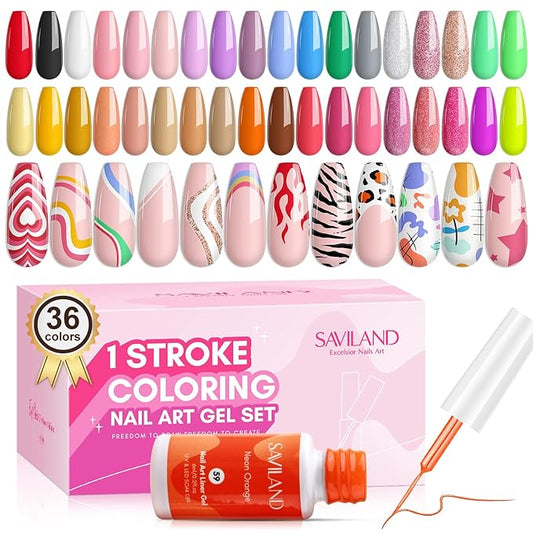 SAVILAND Gel Nail Polish - Pink Colors Series Nail Polish Set 15ML Soak-Off U V LED Gel Nail Kit Manicure DIY Home Gift for Women 7pcs