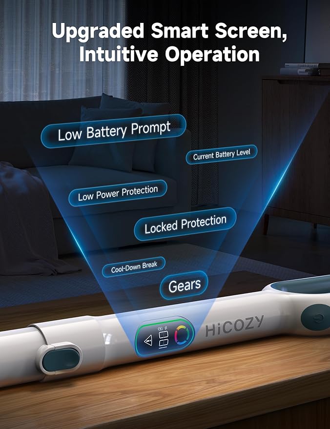 HiCOZY Electric Spin Scrubber HS1 Pro, Shower Scrubber with 2024 New Upgraded Voice Prompt LED Smart Display, Cleaning Brush with 4 Adjustable Speeds, 6 Replaceable Brush Heads Malachite Green