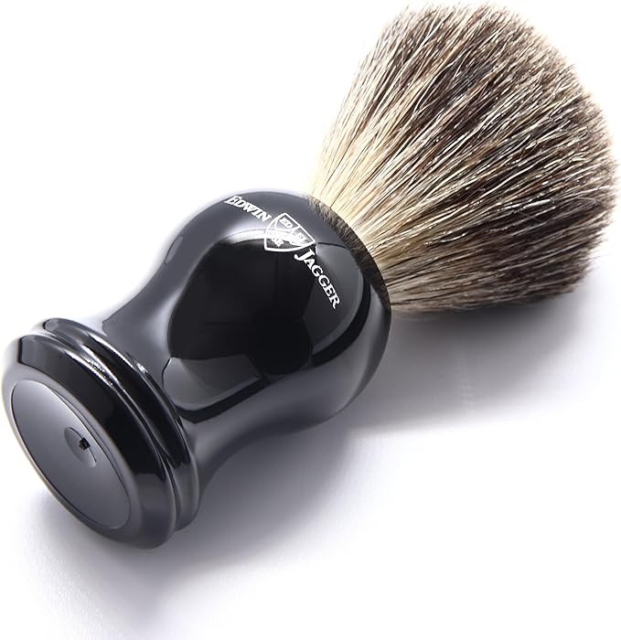 Edwin Jagger 81P36AMZ Classic Badger Shaving Brush for Shaving Cream or Soap for Men (Black)