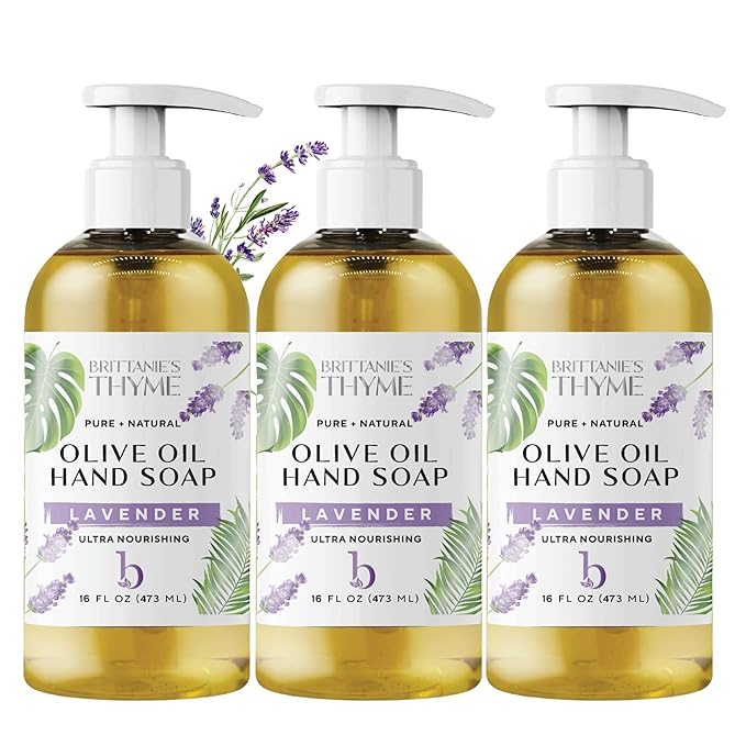 Brittanie’s Pure Castile Liquid Soap Refill, Lavender, 16 Ounce 3 Pack | Dish Soap, Hair & Body, Home, Gentle and Pure, Made with Natural Luxurious Oils, Vegan & Gluten Free Non-GMO
