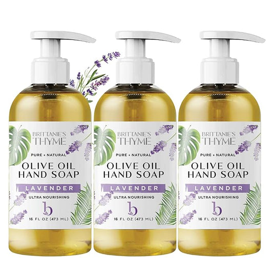 Brittanie’s Pure Castile Liquid Soap Refill, Lavender, 16 Ounce 3 Pack | Dish Soap, Hair & Body, Home, Gentle and Pure, Made with Natural Luxurious Oils, Vegan & Gluten Free Non-GMO