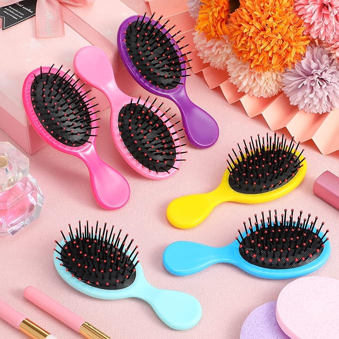 36 Packs Mini Detangling Hairbrush Squirt Detangler combs Toddler Soft Bristle Travel Hairbrush Women Girl(Multi Color)