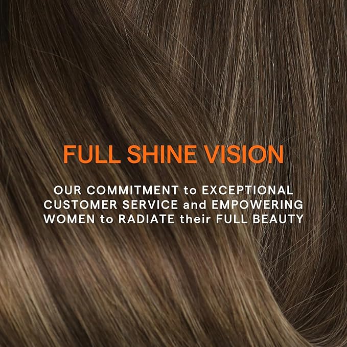 Full Shine Clip in Hair Extensions Human Hair Balayage Clip in Extensions Dark Brown to Chestnut Brown Double Weft Human Hair Extensions for Women 14 Inch 7 Pcs 120 G