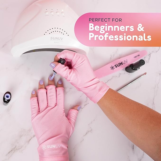 SUNUV UV Nail Lamp, UV Gloves for Gel Manicures UV Light for Nails with Adjustable Settings SUNone