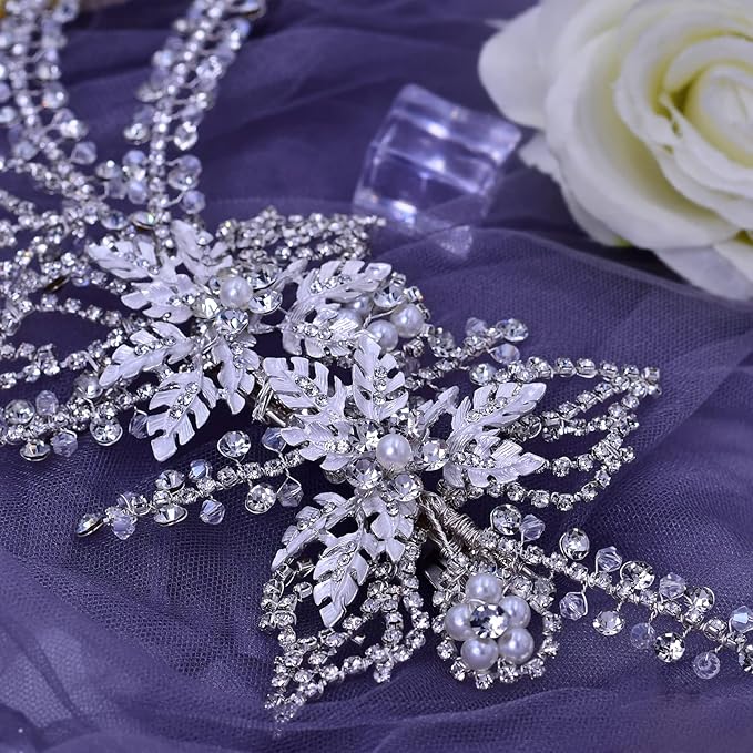 Wedding Head Pieces Crystal Bridal Hair Clips Women's Handmade Bridal Rhinestone Wedding Party Hair Accessories