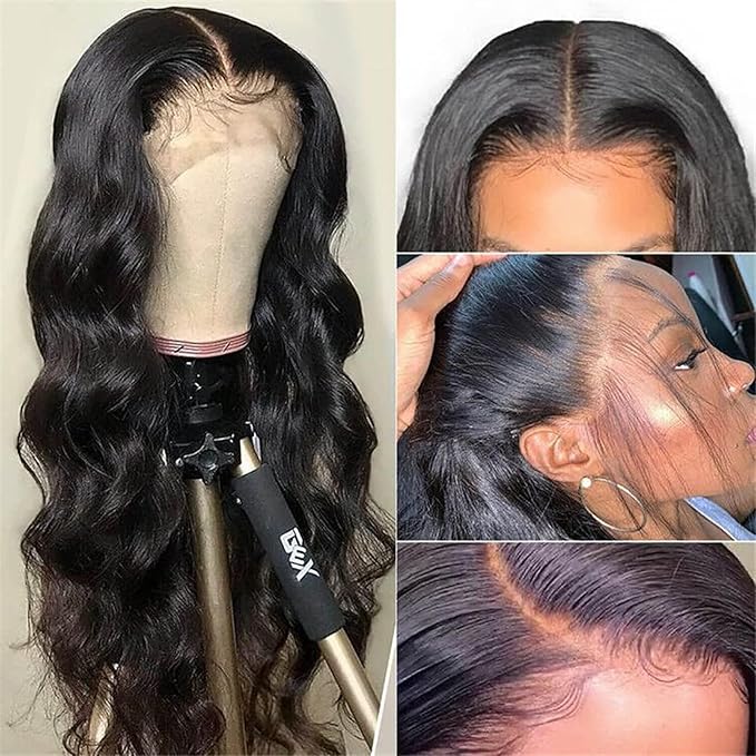 4x4 Lace Front Wigs Human Hair Pre Plucked with Baby Hair 150% Density 18 Inch Body Wave Brazilian Virgin Frontal Human Hair Wigs 4x4 Glueless HD Lace Closure Wig Human Hair for Women