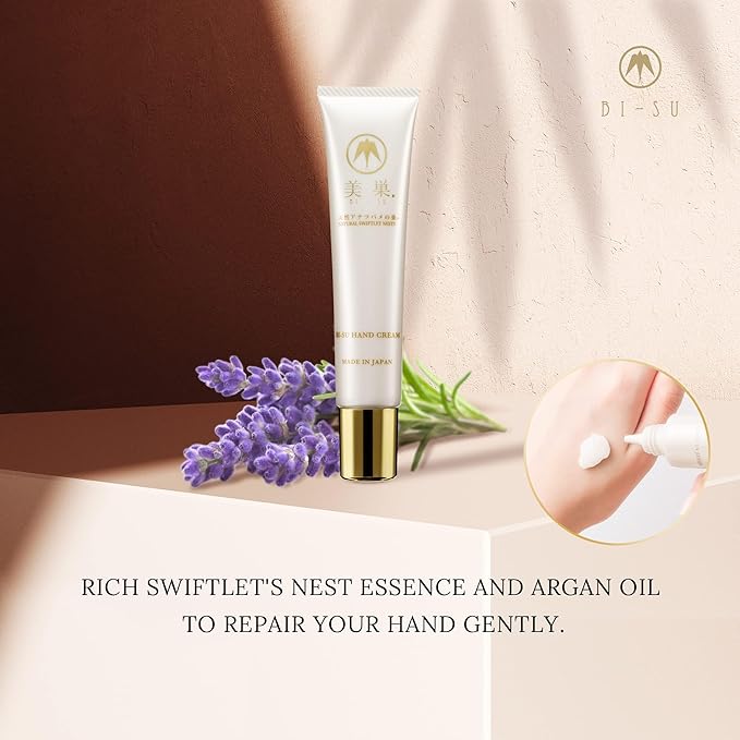Hand Cream | Hand Moisturizer, Natural Swiftlet Nests Extract, Collagen, Sialic Acid, EGF, Anti-aging Japanese Skincare, Prevents Dryness, Keeps Hands Soft, Lavender Lover Scent, 1.06oz, 30g