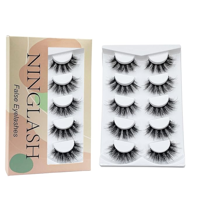 False Eyelashes Mink Lashes Fluffy Dramatic 20mm Long Faux Mink Eyelashes D Curl Wispy Fake Lashes Pack Look Like Extension