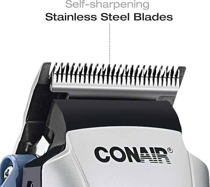 ConairMAN Custom Cut, Hair Clippers for Men, No Slip Grip 18-piece Home Hair Cutting Kit
