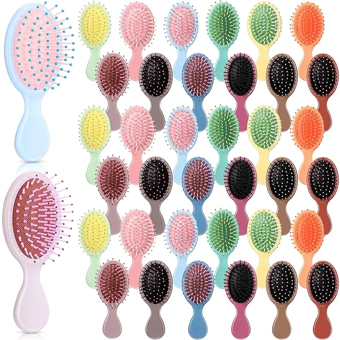 36 Packs Mini Detangling Hairbrush Squirt Detangler combs Toddler Soft Bristle Travel Hairbrush Women Girl