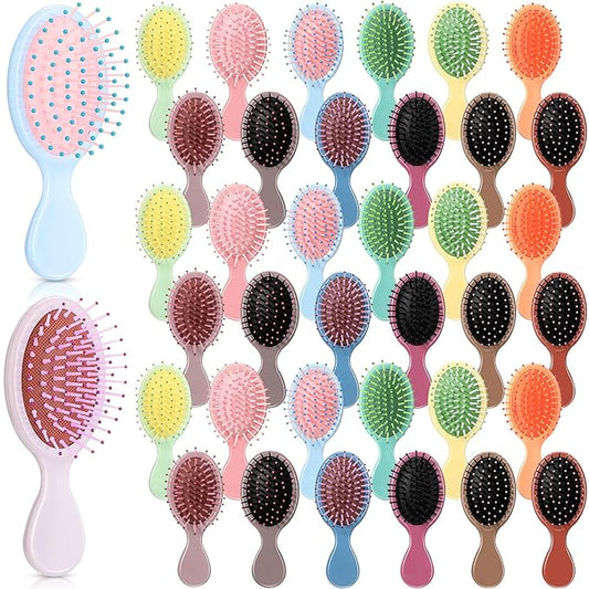 36 Packs Mini Detangling Hairbrush Squirt Detangler combs Toddler Soft Bristle Travel Hairbrush Women Girl
