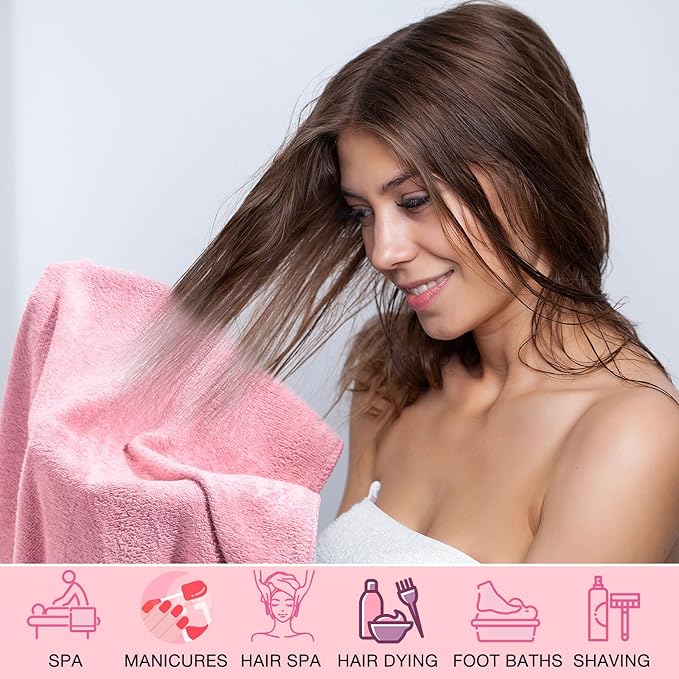 Newwiee 72 Pack Microfiber Bleach Proof Towels Bulk for Salon 18 x 30 Inch Dry Lint Free Hair Drying Hand Towels for Hair, Gym, Bath, Spa, Shaving, Barber(Pink)