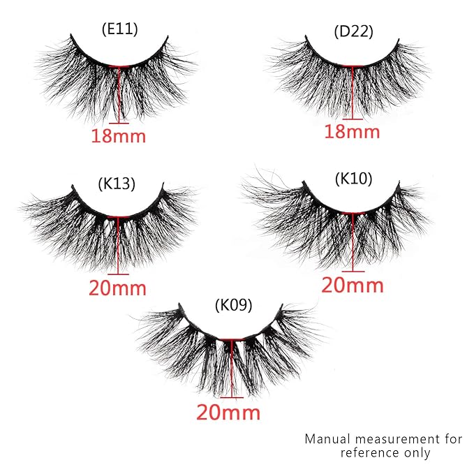 GOO GOO 3D Mink Eyelashes, Middle Long Crossed Cluster Type Fake Eyelashes 18mm-20mm 5 Styles Multipack Natural Layered Hand Made Strips Siberian Mink Fur Lashes Fluffy Full False Eyelashes