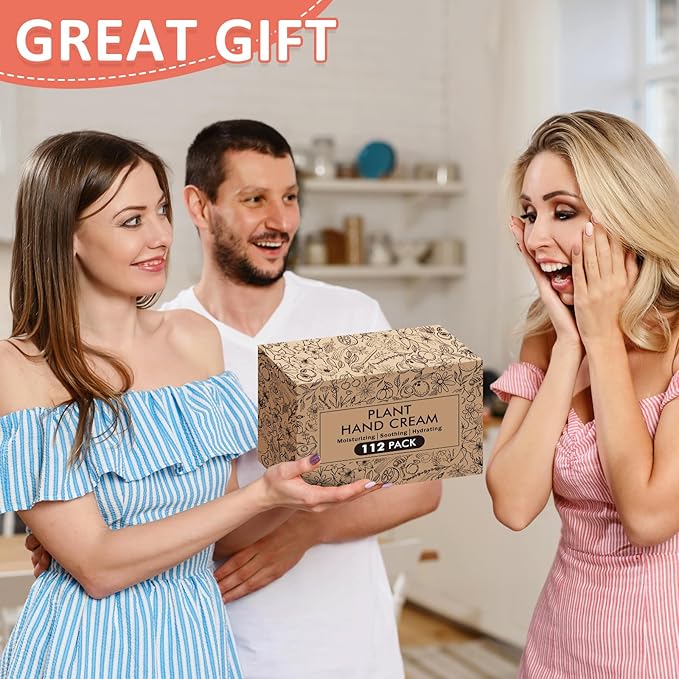 112 Pack Moisturizing Hand Cream Set, Mothers Day Gifts, Bulk Hand Lotion Travel Size for Dry Cracked Hands, Mini Hand Cream for Teacher Appreciation Gifts, Nurses Week Gifts and Bridal Shower Gifts