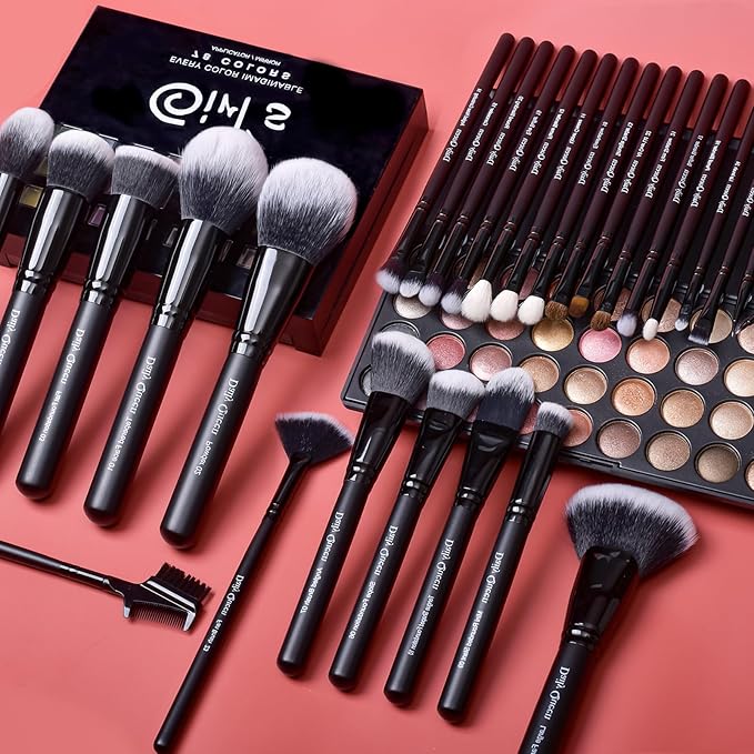 29pcs Black Professional Makeup Brush holder Set Kabuki Powder Concealers Eye shadows Blush Eyeliner Eyebrow Contour Eye blending Brushes