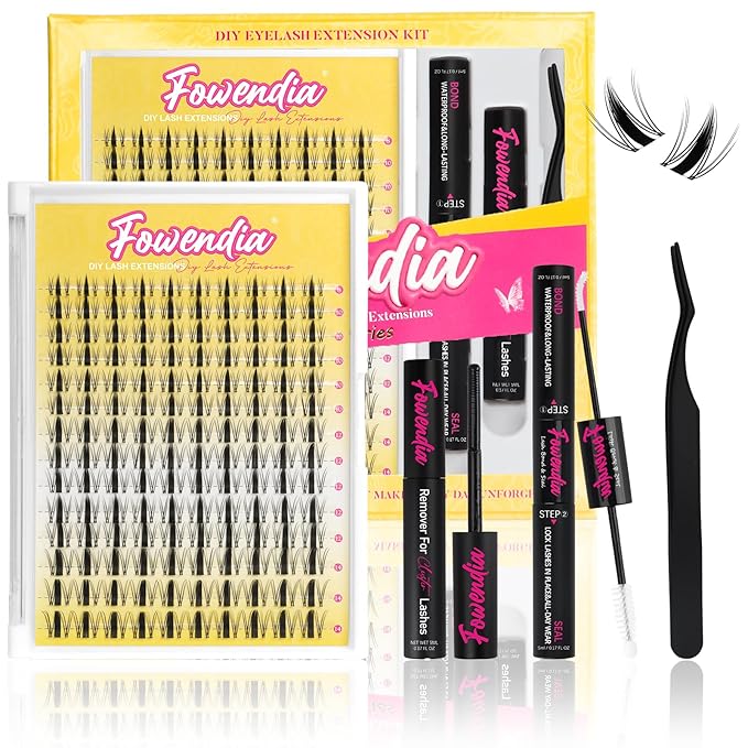 Manga Lash Clusters Kit 8-14mm Fairy Eyelash Clusters DIY Lash Extension Kit Waterproof Anime Lashes Ultra-Thin Invisible Band 0.3mm Individual Cluster Eyelash Extensions, Wanna Be Short-Kit