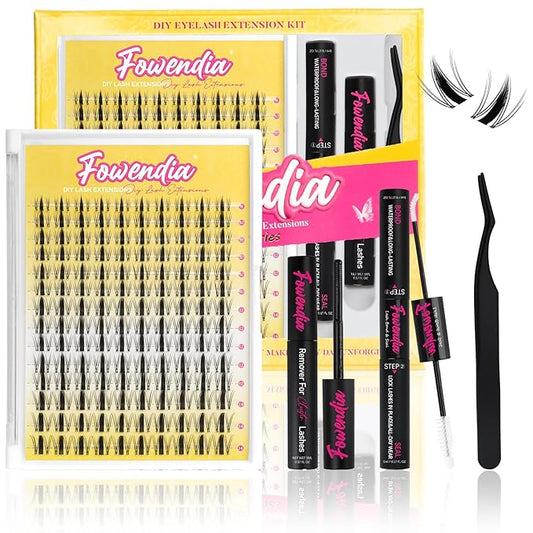 Manga Lash Clusters Kit 8-14mm Fairy Eyelash Clusters DIY Lash Extension Kit Waterproof Anime Lashes Ultra-Thin Invisible Band 0.3mm Individual Cluster Eyelash Extensions, Wanna Be Short-Kit