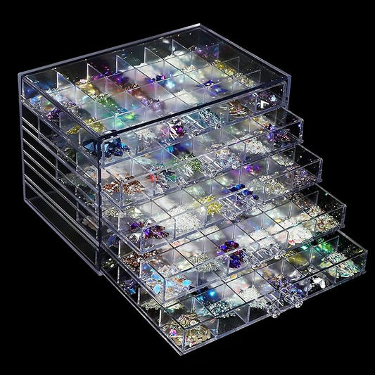5 Tier 120Lattice nail Organizers and Storage Clear Acrylic Nail Jewellery Accessories Storage Case Holder Shelves Display Mesa Para Manicura Profesional Nail Table