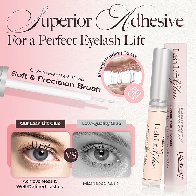 LASHVIEW Lash Lift Kit, Eyelash Perm Kit, Professional Eyelash Curling Lash Extension Set,Lash Curling, Semi-Permanent Curling Perming Wave Suitable For Salon