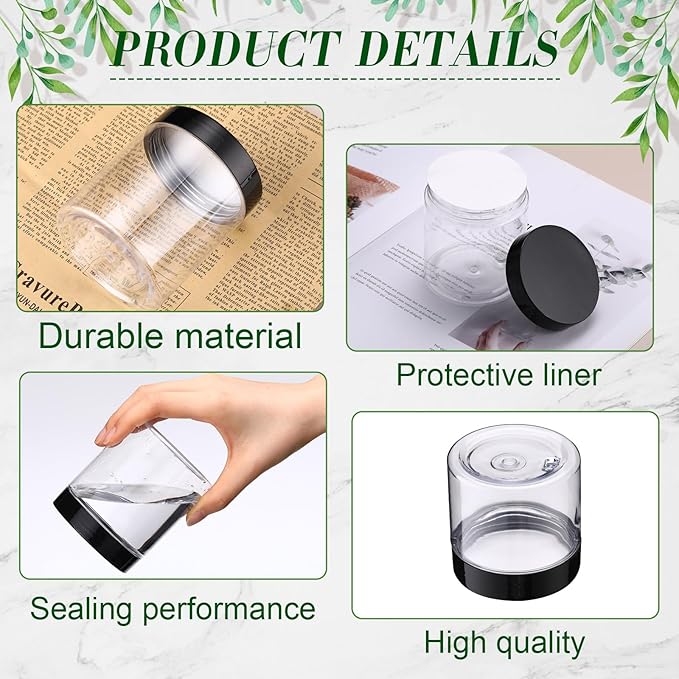 Tanlade 40 Pcs 8 oz Plastic Containers Jars with Lids Empty Clear Small Round Storage Jars for Powder Liquid Food Storage Kitchen Cosmetic Lotion Ointments Creams