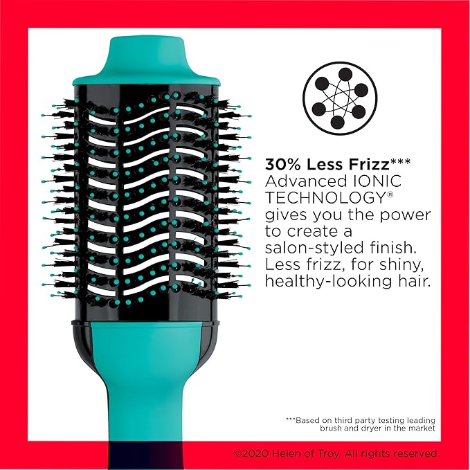 REVLON One Step Hair Dryer And Volumizer Hot Air Brush, Turquoise Volumizer, 1 Count