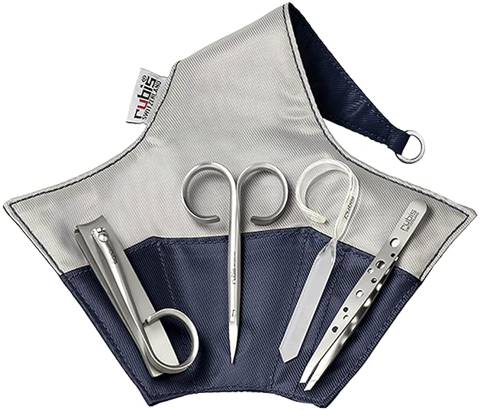 Rubis 4 Piece Manicure Set, Blue/Gray 1K415GB