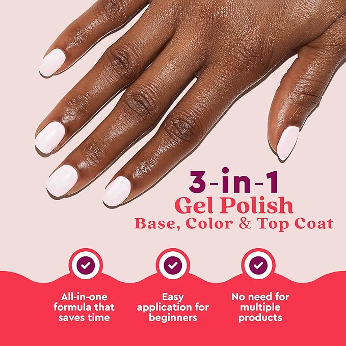 le mini macaron Gel Nail Polish Kit with LED Light, DIY At-Home Polish Nail Kit | Non-Toxic, Fast-Drying 3-in-1 Set for Long-Lasting, Salon-Quality Nails, File, and Remover Wraps (Ruby Red)