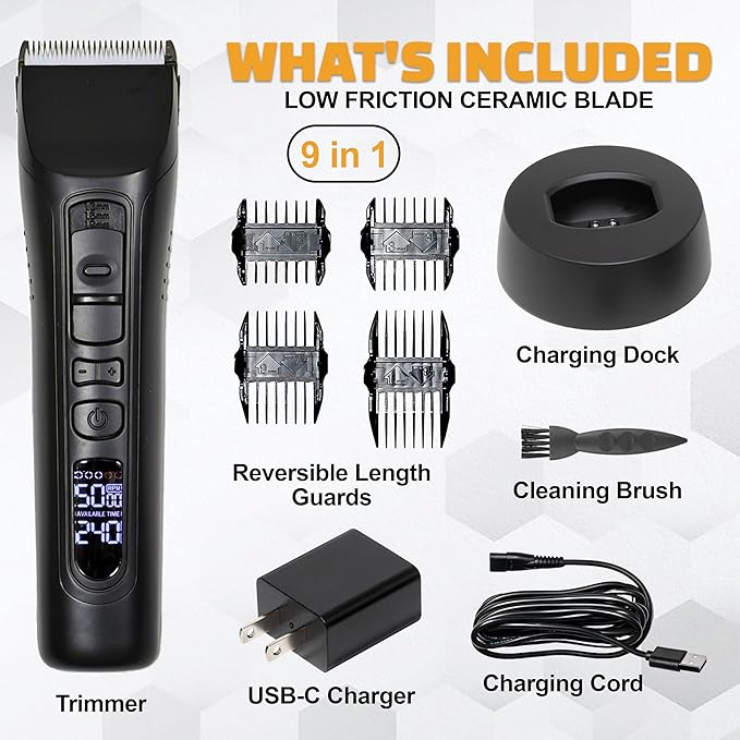 Brio Beardscape V1 Beard Trimmer for Men Professional with Low Friction Ceramic Blade, Cordless Professional Hair Trimmer for Barbers with 4 Hrs of Long Battery Timing, Ideal for Beard & Body (Black)