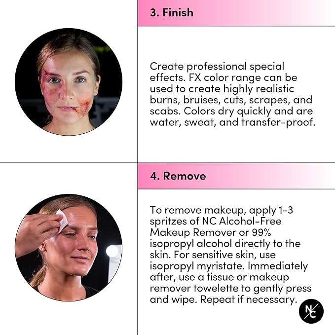 FX Alcohol-Activated 12 Colors Makeup Palette, Highly Pigmented Professional Makeup for the Stage, Film, Costumes, Cosplay, SFX, Performance Arts