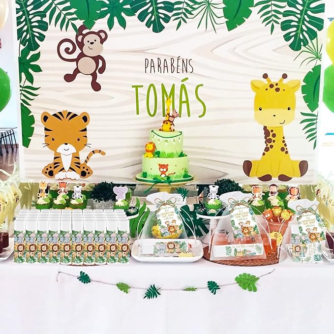 50 PCS Baby Shower Jungle Animal Lip Balms Favors for Guests,Baby Shower Games Gifts Boys Girls Neutral Gender Reveal Lip Balm with Thank You Card,Jungle Animal Birthday Party Supplies Decorations.