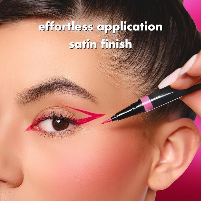 Catfish Liquid Eyeliner, Waterproof Liquid Eyeliner, Long Lasting Makeup with Fine Brush Tip Easy Apply Satin Finish, Smudge-Proof & Transfer-Proof - Mommy (Pink)