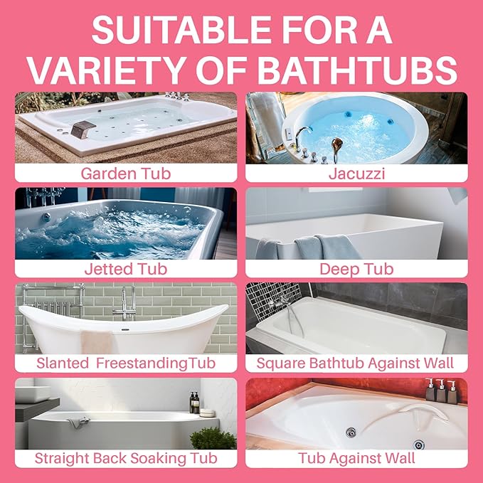 Full Body Bath Pillow Bathtub Pillows-Removable Lumbar Cushion with 17 Non-Slip Suction Cups 4D Air Mesh Fit Any Tub Luxury Bathroom Accessories-Pink