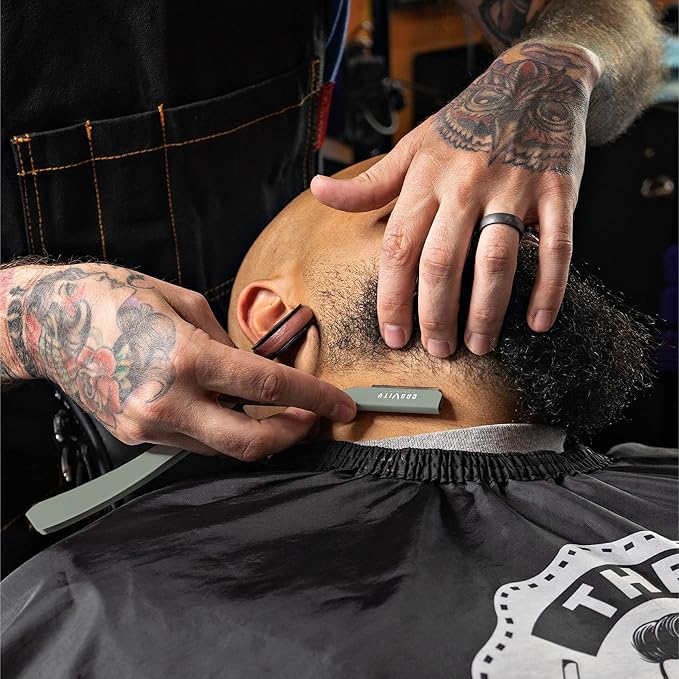 Professional Straight Razor - Ultra Exposed Straight Razor Kit with 10 Gravity Premium Blades, 2mm Exposed (Dynasty)