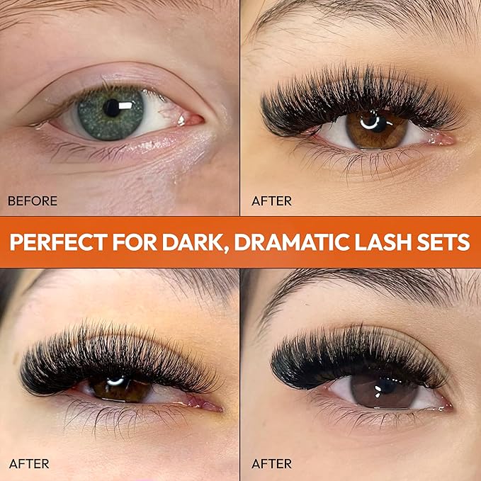 448 Narrow Promade Fans - 10D 0.07mm Thickness D Curl 9-15mm Mixed Lengths - Mega Volume Eyelash Extension Long Stem Narrow Premade Lash Fans Fluffy Pre Made Eyelash Extension Trays