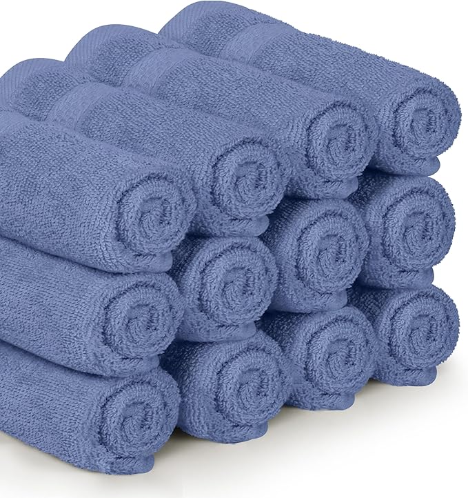 Utopia Towels [288 Pack Premium Wash Cloths Set (12 x 12 Inches) 100% Cotton, Highly Absorbent and Soft Feel Essential Washcloths for Bathroom, Spa, Gym, and Face Towel (Electric Blue)