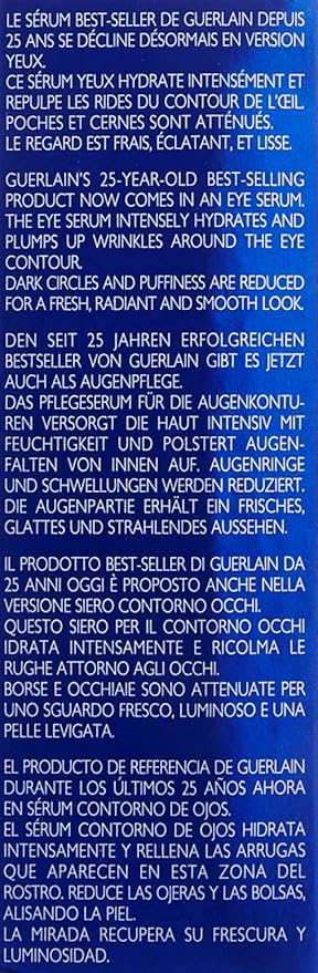 Guerlain Super Aqua Eye Serum Intense Hydration Wrinkle Serum Plumper for Unisex, 0.5 Ounce
