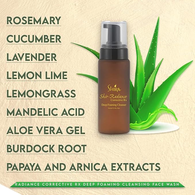 Shir-Radiance Corrective RX Deep Foaming Cleansing Face Wash For Balanced Skin PH, Skin Brighting, Deep Pore Cleansing for Normal to Dry Skin (200ml)