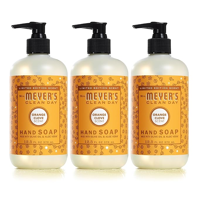 MRS. MEYER'S CLEAN DAY Liquid Hand Soap - Orange Clove, 12.50-Ounce (Pack of 3)